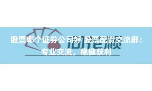 股票哪个证券公司好 股票配资交流群：专业交流，稳健获利